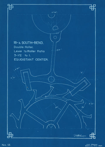 Vintage Blueprint - South Bend Escapement by J.E. Coleman