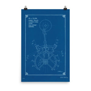 18 Size Elgin Escapement Blueprint Poster by J.E. Coleman