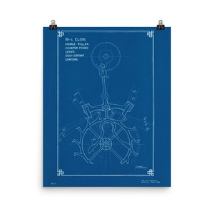 18 Size Elgin Escapement Blueprint Poster by J.E. Coleman