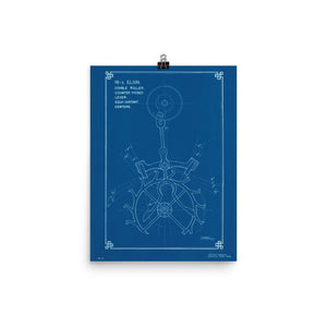 18 Size Elgin Escapement Blueprint Poster by J.E. Coleman