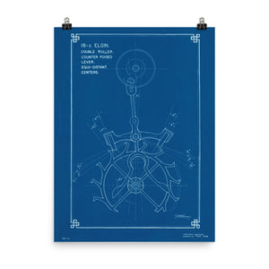 18 Size Elgin Escapement Blueprint Poster by J.E. Coleman